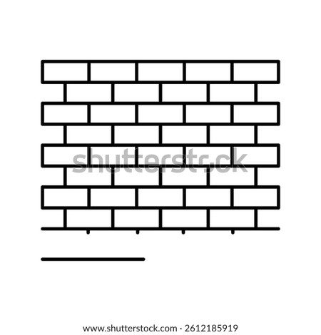 wall fence line icon vector. wall fence sign. isolated contour symbol black illustration