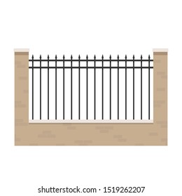 Wall fence vector. railing vector. wallpaper. free space for text. copy space. fence vector.