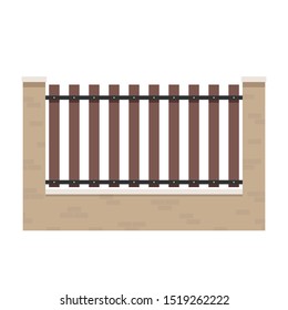 Wall fence vector. railing vector. wallpaper. free space for text. copy space. fence vector.