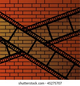 Wall and film strip, background vector