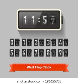 Wall Flap Clock, Number Counter Template, All Digits With Flips. Also Suitable For 2014-2015 Countdown. Highly Editable EPS10.