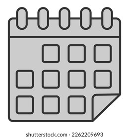 Wall flip calendar - icon, illustration on white background, grey style
