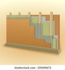 Wall and floor construction details, vector
