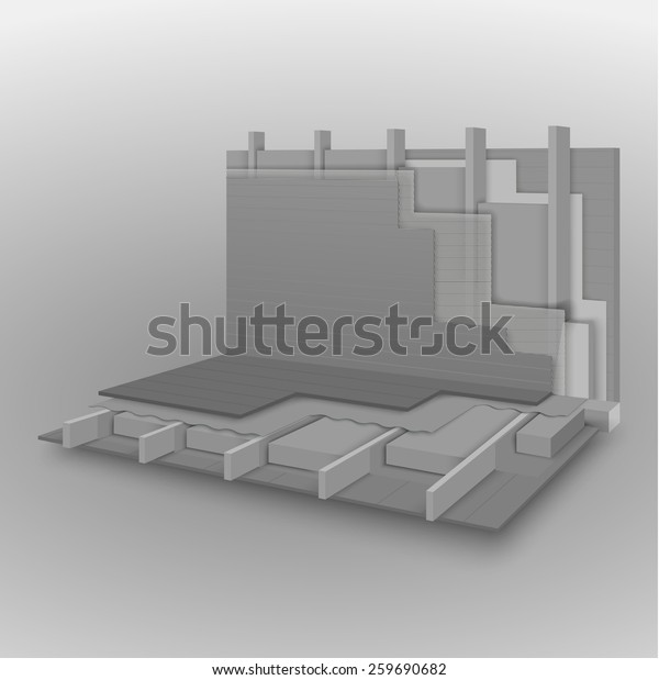 Wall Floor Construction Details Vector Stock Vector Royalty Free