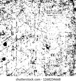 Wall fragment with scratches and cracks. Overlay grunge illustration over any design. Abstract grainy background with vintage effect