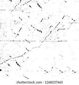 Wall fragment with scratches and cracks. Overlay grunge illustration over any design. Abstract grainy background with vintage effect