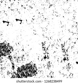 Wall fragment with scratches and cracks. Overlay grunge illustration over any design. Abstract grainy background with vintage effect