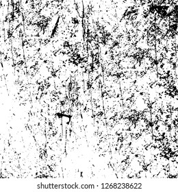 Wall fragment with scratches and cracks. Overlay grunge illustration over any design. Abstract grainy background with vintage effect