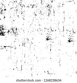 Wall fragment with scratches and cracks. Overlay grunge illustration over any design. Abstract grainy background with vintage effect