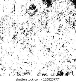 Wall fragment with scratches and cracks. Overlay grunge illustration over any design. Abstract grainy background with vintage effect
