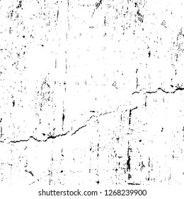 Wall fragment with scratches and cracks. Overlay grunge illustration over any design. Abstract grainy background with vintage effect