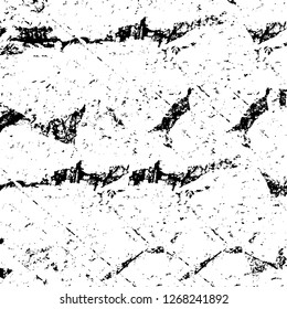 Wall fragment with scratches and cracks. Overlay grunge illustration over any design. Abstract grainy background with vintage effect