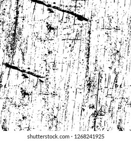 Wall fragment with scratches and cracks. Overlay grunge illustration over any design. Abstract grainy background with vintage effect