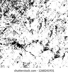 Wall fragment with scratches and cracks. Overlay grunge illustration over any design. Abstract grainy background with vintage effect