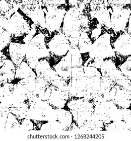 Wall fragment with scratches and cracks. Overlay grunge illustration over any design. Abstract grainy background with vintage effect