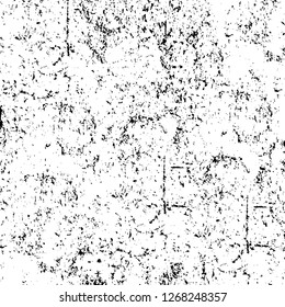 Wall fragment with scratches and cracks. Overlay grunge illustration over any design. Abstract grainy background with vintage effect