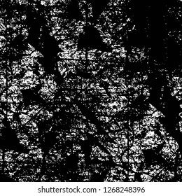 Wall fragment with scratches and cracks. Overlay grunge illustration over any design. Abstract grainy background with vintage effect