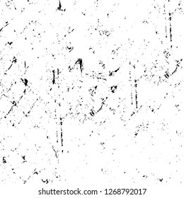 Wall fragment with scratches and cracks. Overlay grunge illustration over any design. Abstract grainy background with vintage effect
