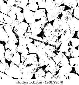 Wall fragment with scratches and cracks. Overlay grunge illustration over any design. Abstract grainy background with vintage effect