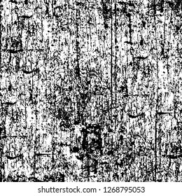 Wall fragment with scratches and cracks. Overlay grunge illustration over any design. Abstract grainy background with vintage effect
