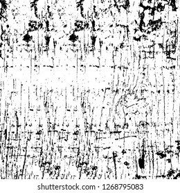 Wall fragment with scratches and cracks. Overlay grunge illustration over any design. Abstract grainy background with vintage effect