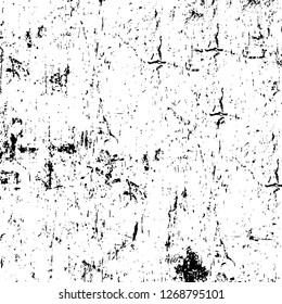 Wall fragment with scratches and cracks. Overlay grunge illustration over any design. Abstract grainy background with vintage effect