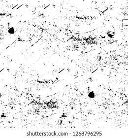 Wall fragment with scratches and cracks. Overlay grunge illustration over any design. Abstract grainy background with vintage effect