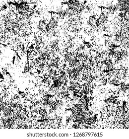 Wall fragment with scratches and cracks. Overlay grunge illustration over any design. Abstract grainy background with vintage effect