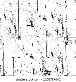 Wall fragment with scratches and cracks. Overlay grunge illustration over any design. Abstract grainy background with vintage effect