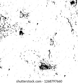 Wall fragment with scratches and cracks. Overlay grunge illustration over any design. Abstract grainy background with vintage effect