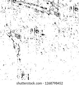 Wall fragment with scratches and cracks. Overlay grunge illustration over any design. Abstract grainy background with vintage effect