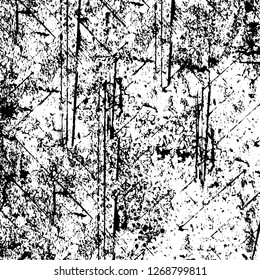 Wall fragment with scratches and cracks. Overlay grunge illustration over any design. Abstract grainy background with vintage effect
