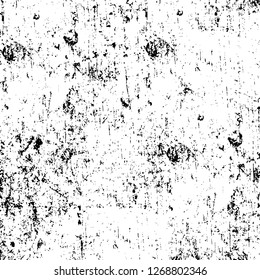 Wall fragment with scratches and cracks. Overlay grunge illustration over any design. Abstract grainy background with vintage effect