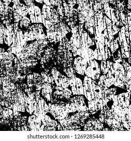 Wall fragment with scratches and cracks. Overlay grunge illustration over any design. Abstract grainy background with vintage effect