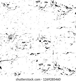 Wall fragment with scratches and cracks. Overlay grunge illustration over any design. Abstract grainy background with vintage effect