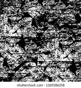 Wall fragment with scratches and cracks. Overlay grunge illustration over any design. Abstract grainy background with vintage effect