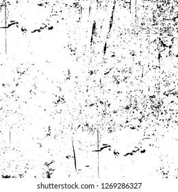 Wall fragment with scratches and cracks. Overlay grunge illustration over any design. Abstract grainy background with vintage effect
