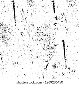 Wall fragment with scratches and cracks. Overlay grunge illustration over any design. Abstract grainy background with vintage effect
