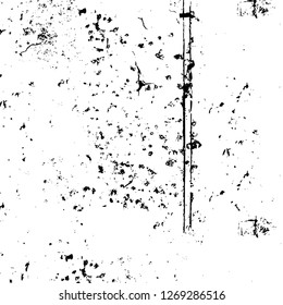 Wall fragment with scratches and cracks. Overlay grunge illustration over any design. Abstract grainy background with vintage effect