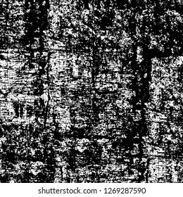 Wall fragment with scratches and cracks. Overlay grunge illustration over any design. Abstract grainy background with vintage effect