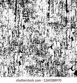 Wall fragment with scratches and cracks. Overlay grunge illustration over any design. Abstract grainy background with vintage effect