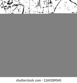 Wall fragment with scratches and cracks. Overlay grunge illustration over any design. Abstract grainy background with vintage effect