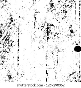 Wall fragment with scratches and cracks. Overlay grunge illustration over any design. Abstract grainy background with vintage effect