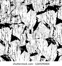 Wall fragment with scratches and cracks. Overlay grunge illustration over any design. Abstract grainy background with vintage effect