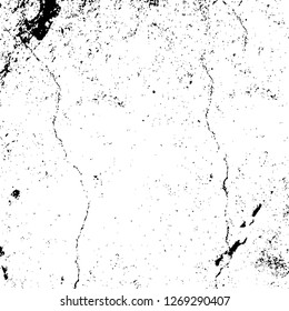 Wall fragment with scratches and cracks. Overlay grunge illustration over any design. Abstract grainy background with vintage effect