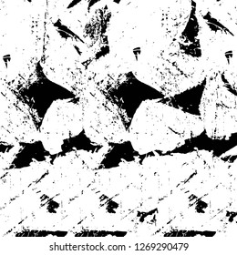 Wall fragment with scratches and cracks. Overlay grunge illustration over any design. Abstract grainy background with vintage effect