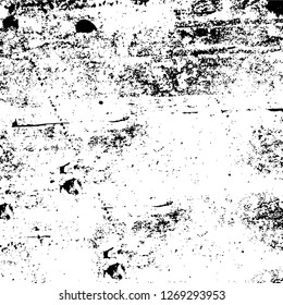 Wall fragment with scratches and cracks. Overlay grunge illustration over any design. Abstract grainy background with vintage effect