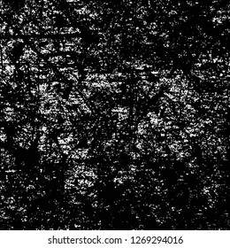 Wall fragment with scratches and cracks. Overlay grunge illustration over any design. Abstract grainy background with vintage effect