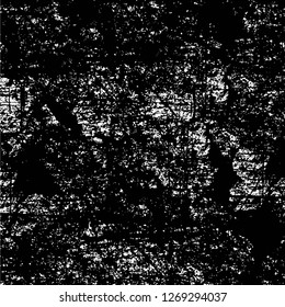 Wall fragment with scratches and cracks. Overlay grunge illustration over any design. Abstract grainy background with vintage effect