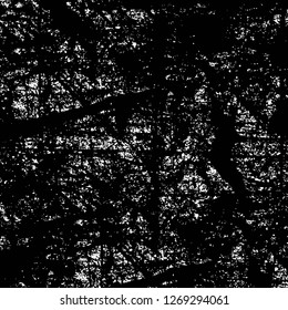 Wall fragment with scratches and cracks. Overlay grunge illustration over any design. Abstract grainy background with vintage effect